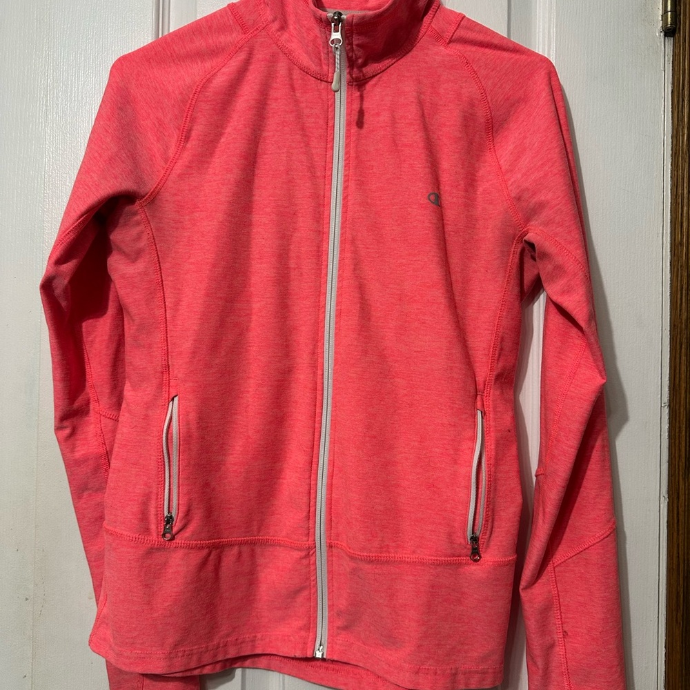 Champion Pink Fleece Jacket with Full-Zip and Standing Collar